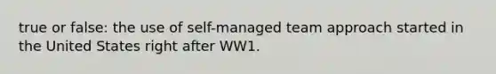 true or false: the use of self-managed team approach started in the United States right after WW1.