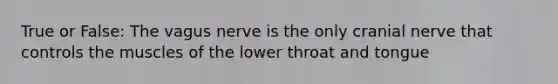 True or False: The vagus nerve is the only cranial nerve that controls the muscles of the lower throat and tongue