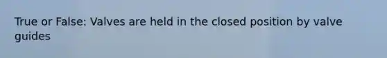True or False: Valves are held in the closed position by valve guides