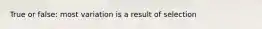 True or false: most variation is a result of selection