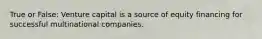 True or False: Venture capital is a source of equity financing for successful multinational companies.