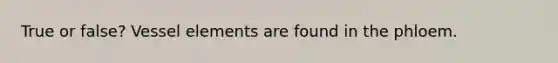 True or false? Vessel elements are found in the phloem.