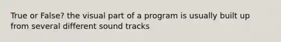 True or False? the visual part of a program is usually built up from several different sound tracks