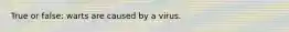 True or false: warts are caused by a virus.
