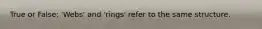 True or False: 'Webs' and 'rings' refer to the same structure.
