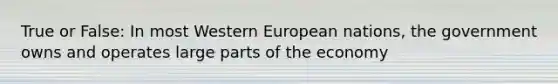 True or False: In most Western European nations, the government owns and operates large parts of the economy