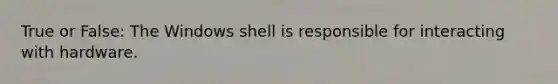 True or False: The Windows shell is responsible for interacting with hardware.