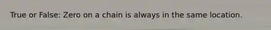 True or False: Zero on a chain is always in the same location.