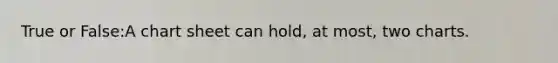 True or False:A chart sheet can hold, at most, two charts.