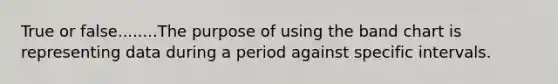 True or false........The purpose of using the band chart is representing data during a period against specific intervals.