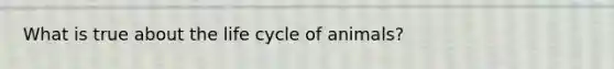 What is true about the life cycle of animals?