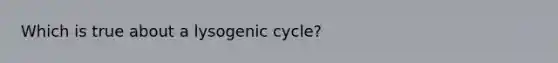 Which is true about a lysogenic cycle?