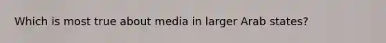 Which is most true about media in larger Arab states?