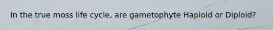 In the true moss life cycle, are gametophyte Haploid or Diploid?