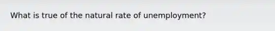 What is true of the natural rate of unemployment?