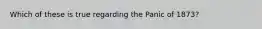 Which of these is true regarding the Panic of 1873?