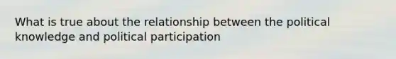 What is true about the relationship between the political knowledge and political participation