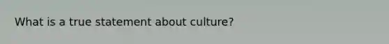 What is a true statement about culture?