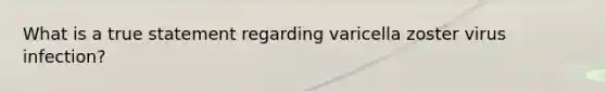 What is a true statement regarding varicella zoster virus infection?