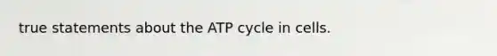 true statements about the ATP cycle in cells.