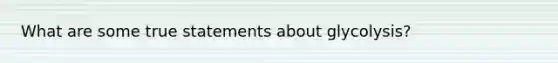 What are some true statements about glycolysis?
