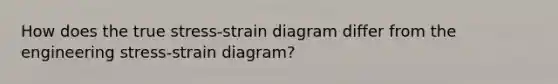 How does the true stress-strain diagram differ from the engineering stress-strain diagram?