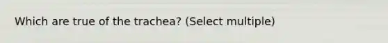 Which are true of the trachea? (Select multiple)