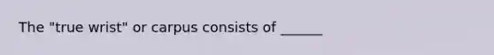 The "true wrist" or carpus consists of ______