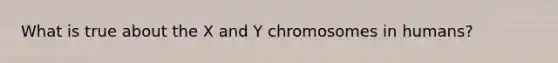 What is true about the X and Y chromosomes in humans?