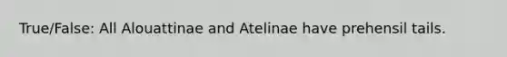 True/False: All Alouattinae and Atelinae have prehensil tails.