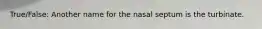 True/False: Another name for the nasal septum is the turbinate.