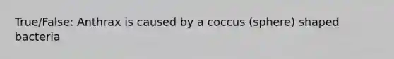 True/False: Anthrax is caused by a coccus (sphere) shaped bacteria