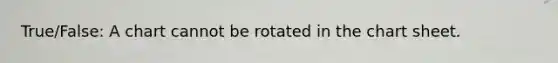 True/False: A chart cannot be rotated in the chart sheet.