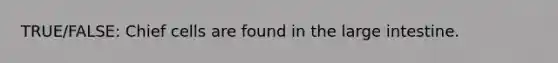 TRUE/FALSE: Chief cells are found in the large intestine.