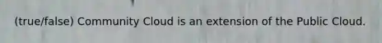 (true/false) Community Cloud is an extension of the Public Cloud.