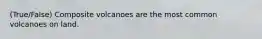 (True/False) Composite volcanoes are the most common volcanoes on land.