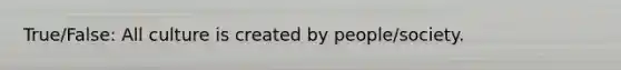 True/False: All culture is created by people/society.