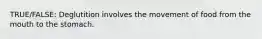 TRUE/FALSE: Deglutition involves the movement of food from the mouth to the stomach.
