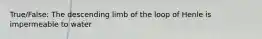 True/False: The descending limb of the loop of Henle is impermeable to water