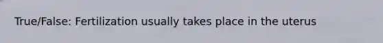 True/False: Fertilization usually takes place in the uterus