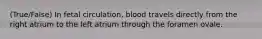 (True/False) In fetal circulation, blood travels directly from the right atrium to the left atrium through the foramen ovale.