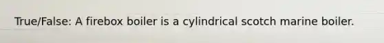 True/False: A firebox boiler is a cylindrical scotch marine boiler.