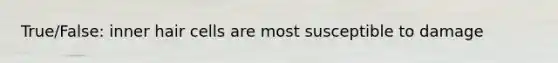 True/False: inner hair cells are most susceptible to damage