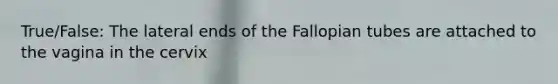 True/False: The lateral ends of the Fallopian tubes are attached to the vagina in the cervix