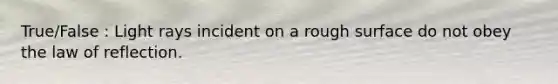 True/False : Light rays incident on a rough surface do not obey the law of reflection.