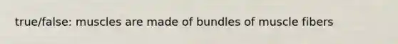 true/false: muscles are made of bundles of muscle fibers