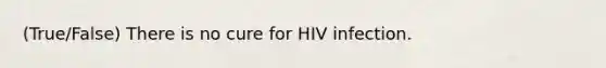 (True/False) There is no cure for HIV infection.