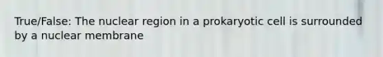 True/False: The nuclear region in a prokaryotic cell is surrounded by a nuclear membrane