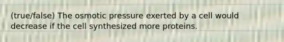 (true/false) The osmotic pressure exerted by a cell would decrease if the cell synthesized more proteins.