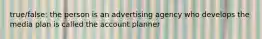 true/false: the person is an advertising agency who develops the media plan is called the account planner